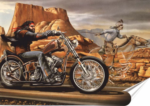 Harley Plakat Samoprzylepny Retro Plakietka(motyw metalowego szyldu)#02715