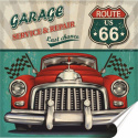 Route 66 Plakat Samoprzylepny Plakietka(motyw metalowego szyldu)#02744