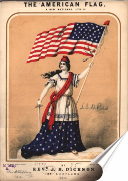 Flaga USA Plakat Samoprzylepny Plakietka(motyw metalowego szyldu)#02850