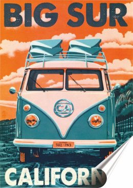 VW BUS Plakat Samoprzylepny Plakietka(motyw metalowego szyldu)#02851