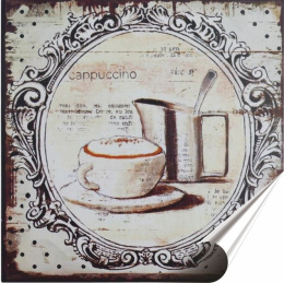 Kawa Plakat Samoprzylepny Plakietka(motyw metalowego szyldu)#03094