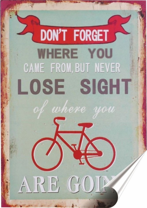 Rower Plakat Samoprzylepny Plakietka(motyw metalowego szyldu)#03109