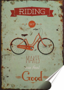 Rower Plakat Samoprzylepny Retro Plakietka(motyw metalowego szyldu)#03146