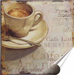 Kawa Plakat Samoprzylepny Plakietka(motyw metalowego szyldu)#03156