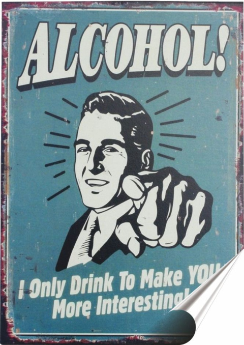 Alkohol Plakat Samoprzylepny Plakietka(motyw metalowego szyldu)#03163
