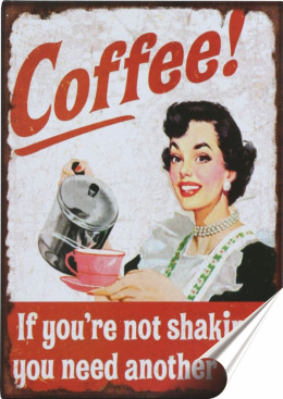 Kawa Plakat Samoprzylepny Plakietka(motyw metalowego szyldu)#03182