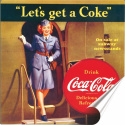 Coca Cola Plakat Samoprzylepny Plakietka(motyw metalowego szyldu)#03215