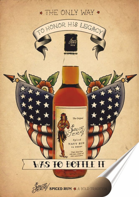 Alkohol Plakat Samoprzylepny Plakietka(motyw metalowego szyldu)#03218