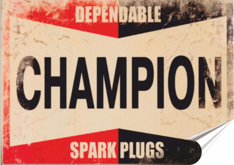 Champion Plakat Samoprzylepny Plakietka(motyw metalowego szyldu)#03382