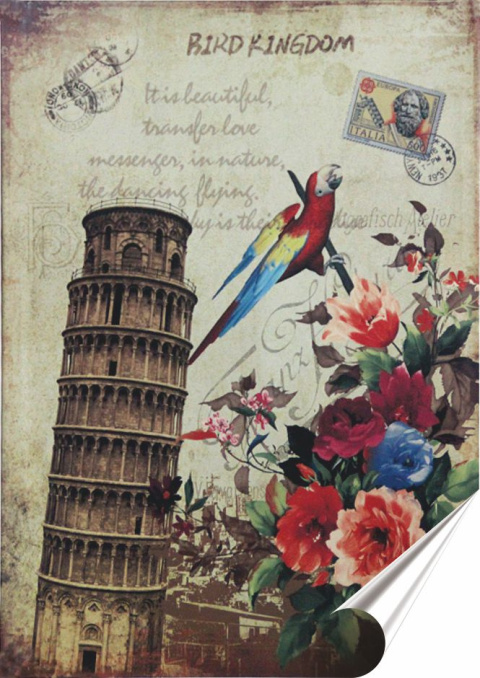 Pisa Plakat Samoprzylepny Retro Plakietka(motyw metalowego szyldu)#03399