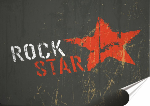 Rock Star Plakat Samoprzylepny Plakietka(motyw metalowego szyldu)#03638