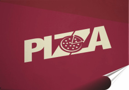 Pizza Plakat Samoprzylepny Retro Plakietka(motyw metalowego szyldu)#03642