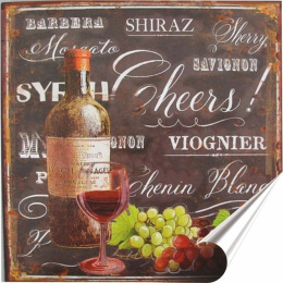 Wino Plakat Samoprzylepny Retro Plakietka(motyw metalowego szyldu)#03719
