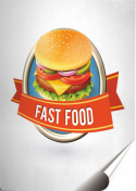 Fast Food Plakat Samoprzylepny Plakietka(motyw metalowego szyldu)#03829