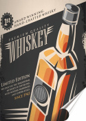 Whiskey Plakat Samoprzylepny Plakietka(motyw metalowego szyldu)#03854
