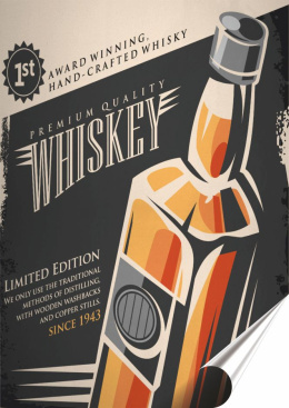 Whiskey Plakat Samoprzylepny Plakietka(motyw metalowego szyldu)#03854
