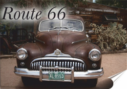 Route 66 Plakat Samoprzylepny Plakietka(motyw metalowego szyldu)#04211
