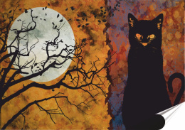 Kot Plakat Samoprzylepny Retro Plakietka(motyw metalowego szyldu)#04426