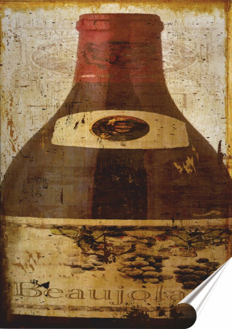 Wino Plakat Samoprzylepny Retro Plakietka(motyw metalowego szyldu)#04436