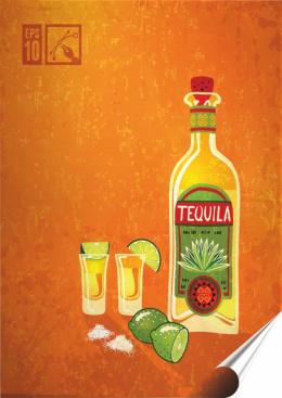 Tequila Plakat Samoprzylepny Plakietka(motyw metalowego szyldu)#04488