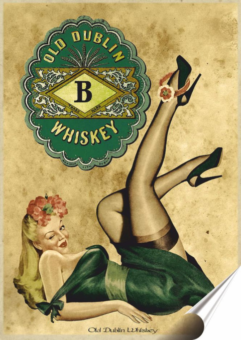 Whiskey Plakat Samoprzylepny Plakietka(motyw metalowego szyldu)#04588