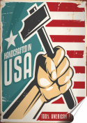 USA Plakat Samoprzylepny Retro Plakietka(motyw metalowego szyldu)#04669