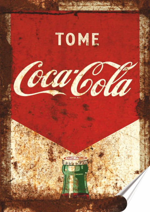 Coca Cola Plakat Samoprzylepny Plakietka(motyw metalowego szyldu)#04878
