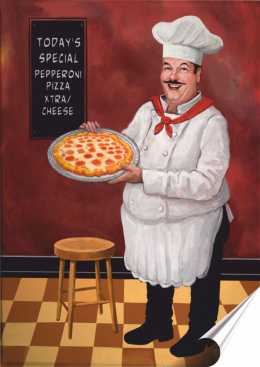 Pizza Plakat Samoprzylepny Retro Plakietka(motyw metalowego szyldu)#04889