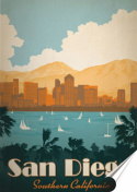 San Diego Plakat Samoprzylepny Plakietka(motyw metalowego szyldu)#04953