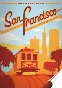 San Francisco Plakat Samoprzylepny Plakietka(motyw metalowego szyldu)#04956