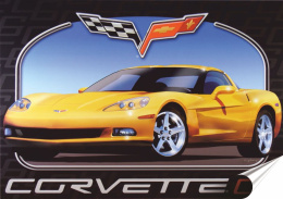 Corvette Plakat Samoprzylepny Plakietka(motyw metalowego szyldu)#05002