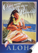 Aloha Plakat Samoprzylepny Retro Plakietka(motyw metalowego szyldu)#05008