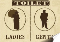 Toaleta Plakat Samoprzylepny Plakietka(motyw metalowego szyldu)#05014