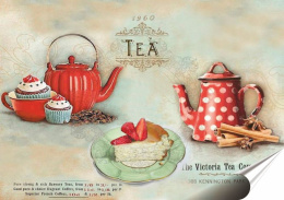 Herbata Plakat Samoprzylepny Plakietka(motyw metalowego szyldu)#05038