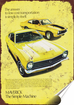 Ford Garaż Plakat Samoprzylepny Plakietka(motyw metalowego szyldu)#05355