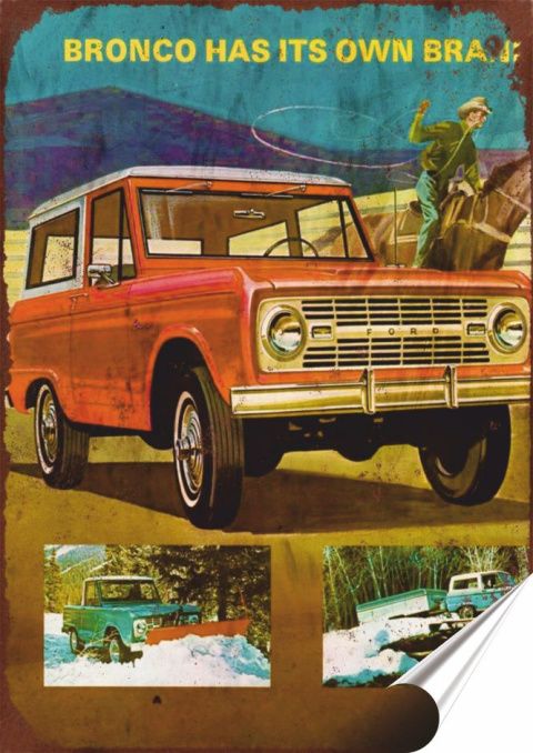 Ford Garaż Plakat Samoprzylepny Plakietka(motyw metalowego szyldu)#05361