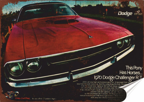 Dodge Garaż Plakat Samoprzylepny Plakietka(motyw metalowego szyldu)#05384