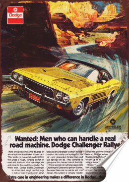 Dodge Garaż Plakat Samoprzylepny Plakietka(motyw metalowego szyldu)#05398