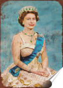 Elżbieta II Plakat Samoprzylepny Plakietka(motyw metalowego szyldu)#05471