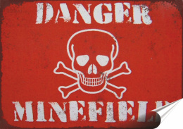 Danger Plakat Samoprzylepny Retro Plakietka(motyw metalowego szyldu)#05510