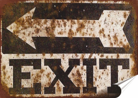 Exit Plakat Samoprzylepny Retro Plakietka(motyw metalowego szyldu)#05513