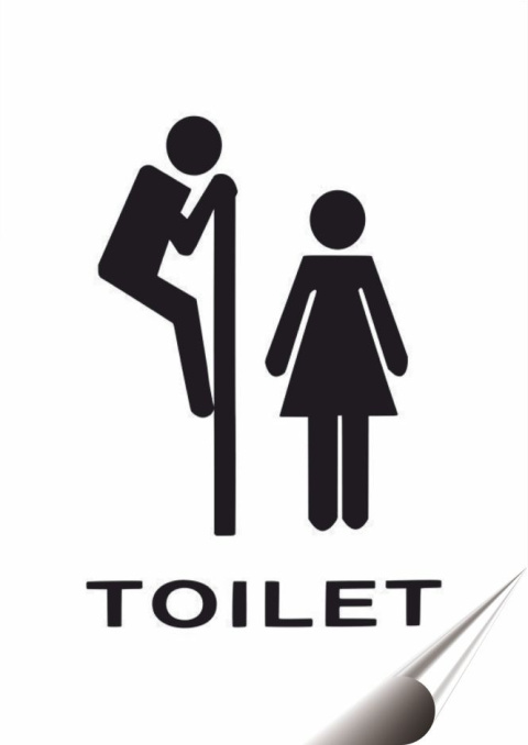 Toaleta Plakat Samoprzylepny Plakietka(motyw metalowego szyldu)#05665