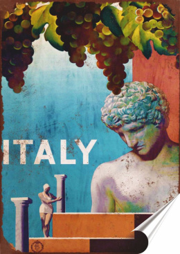 Włochy Plakat Samoprzylepny Plakietka(motyw metalowego szyldu)#05722