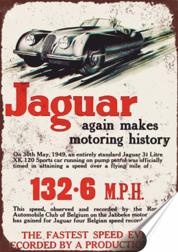Jaguar Plakat Samoprzylepny Plakietka(motyw metalowego szyldu)#05735