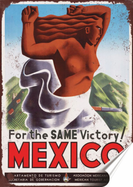 Meksyk Plakat Samoprzylepny Plakietka(motyw metalowego szyldu)#05737