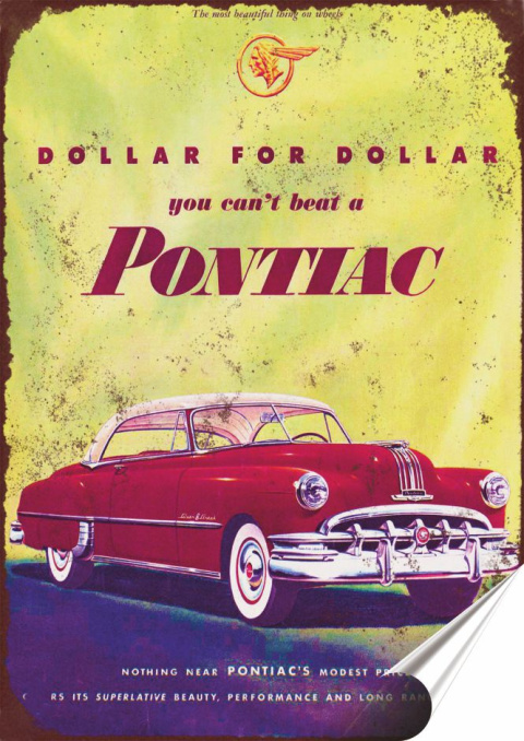 Pontiac Plakat Samoprzylepny Plakietka(motyw metalowego szyldu)#05740