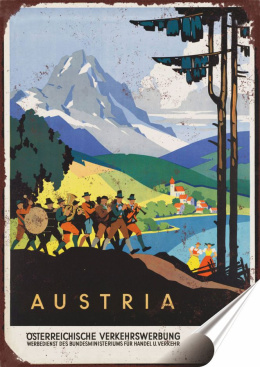 Austria Plakat Samoprzylepny Plakietka(motyw metalowego szyldu)#05748