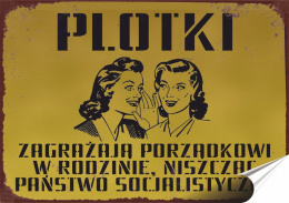 PRL Plakat Samoprzylepny Retro Plakietka(motyw metalowego szyldu)#05820