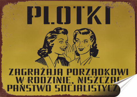 PRL Plakat Samoprzylepny Retro Plakietka(motyw metalowego szyldu)#05820