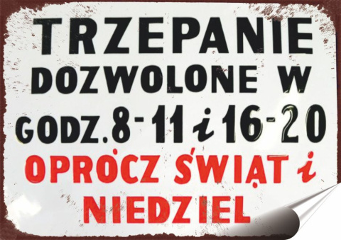 PRL Plakat Samoprzylepny Retro Plakietka(motyw metalowego szyldu)#05847